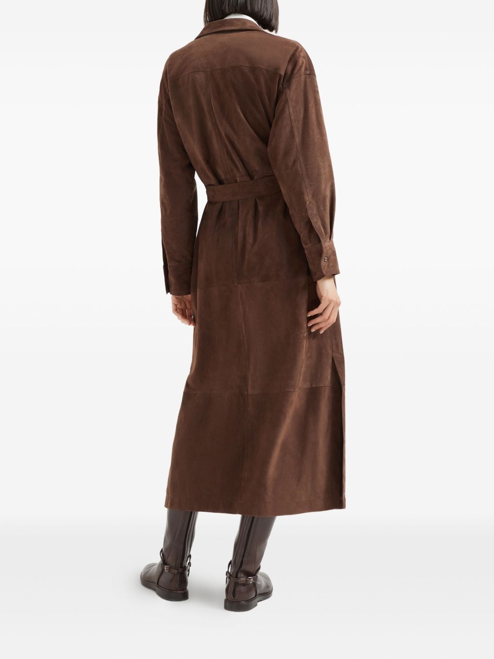 belted suede shirt dress - 4
