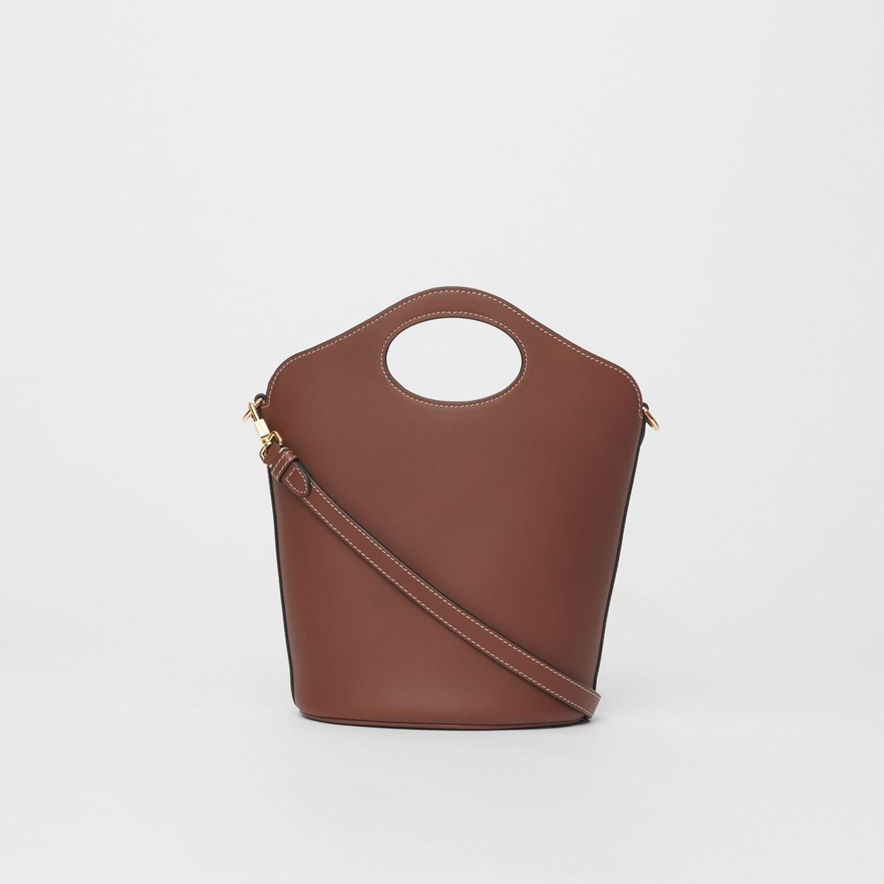Small Leather Pocket Bucket Bag - 8