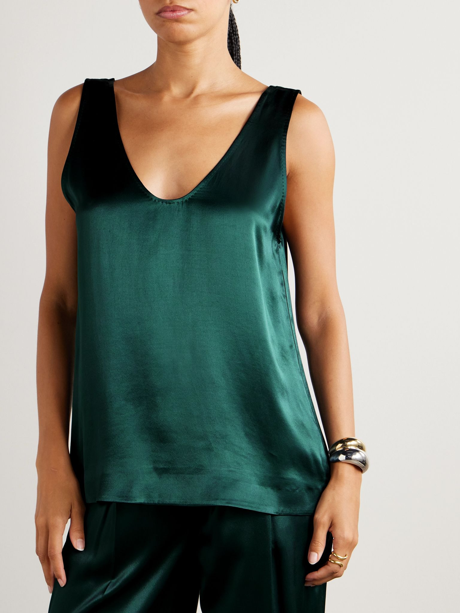 Satin tank Navy - 3