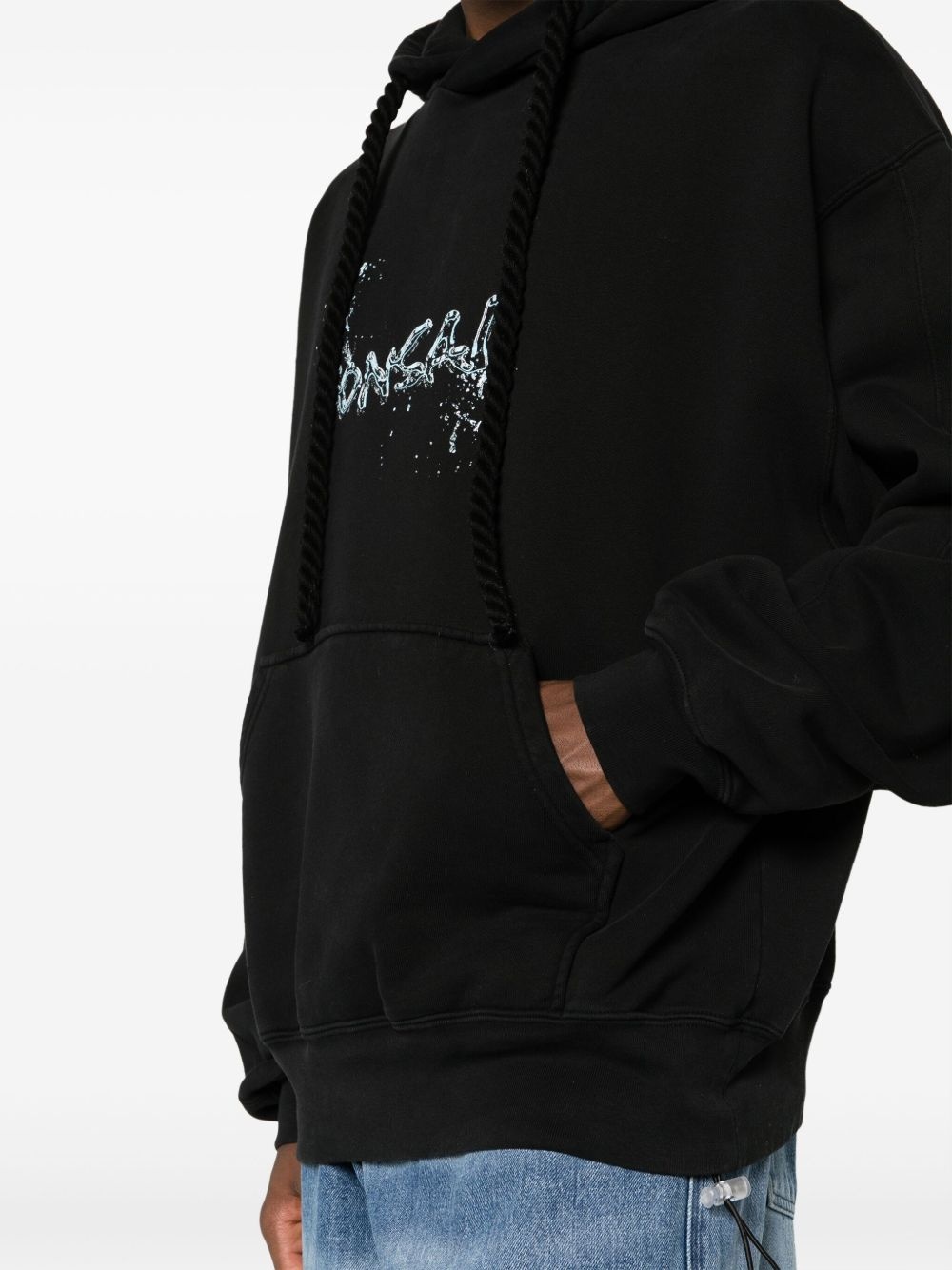logo-print drawstring hoodie - 5