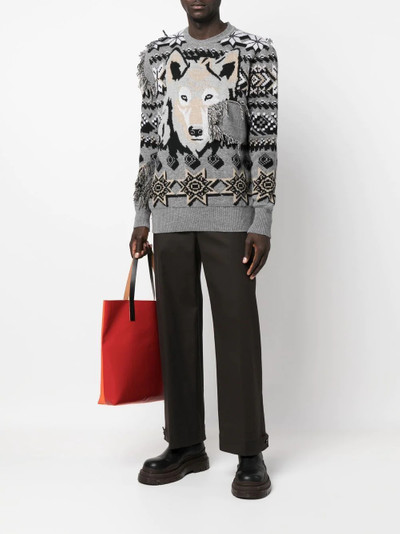 Etro embroidered crew-neck jumper outlook