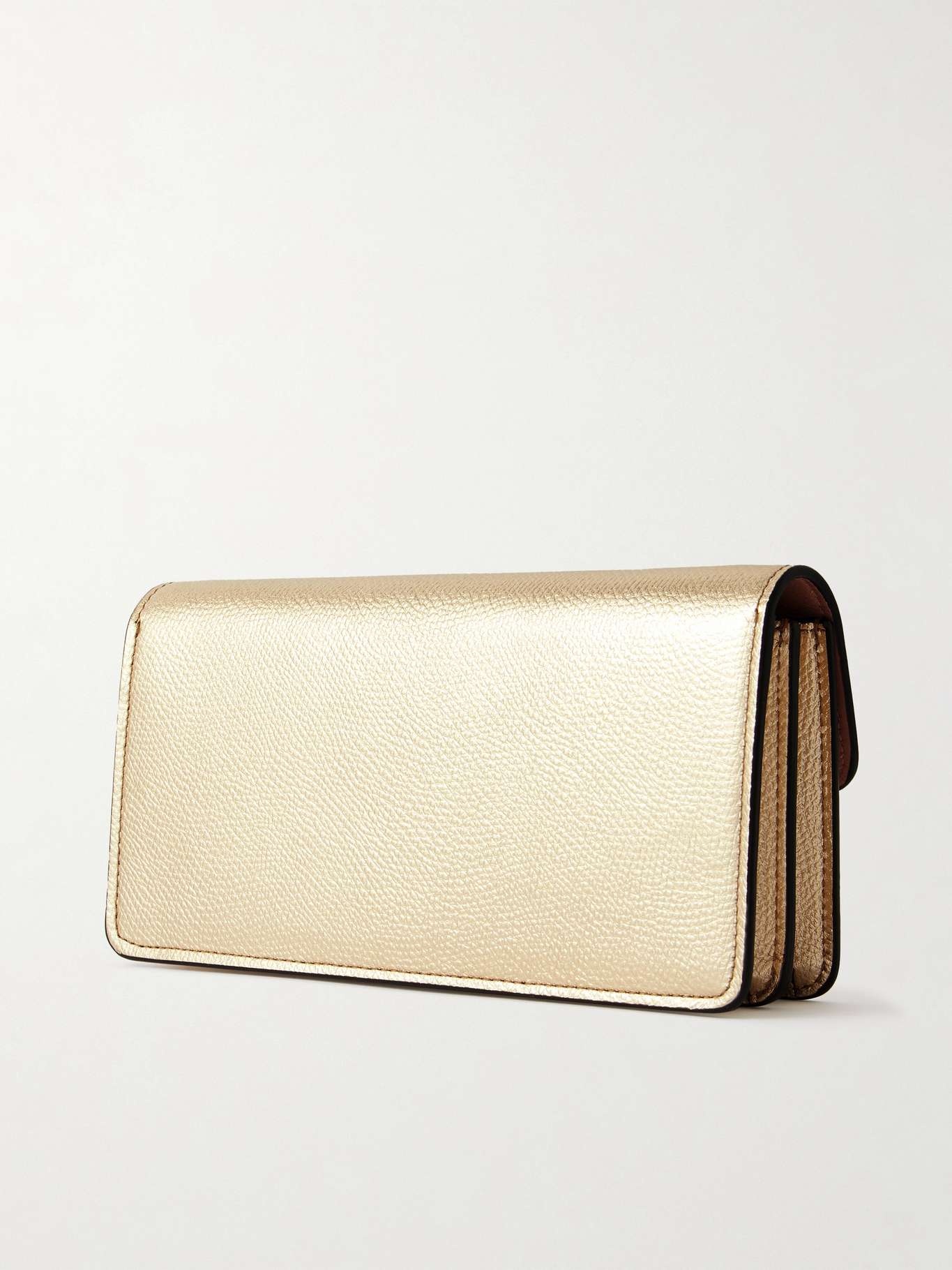 VLOGO metallic textured-leather wallet - 3