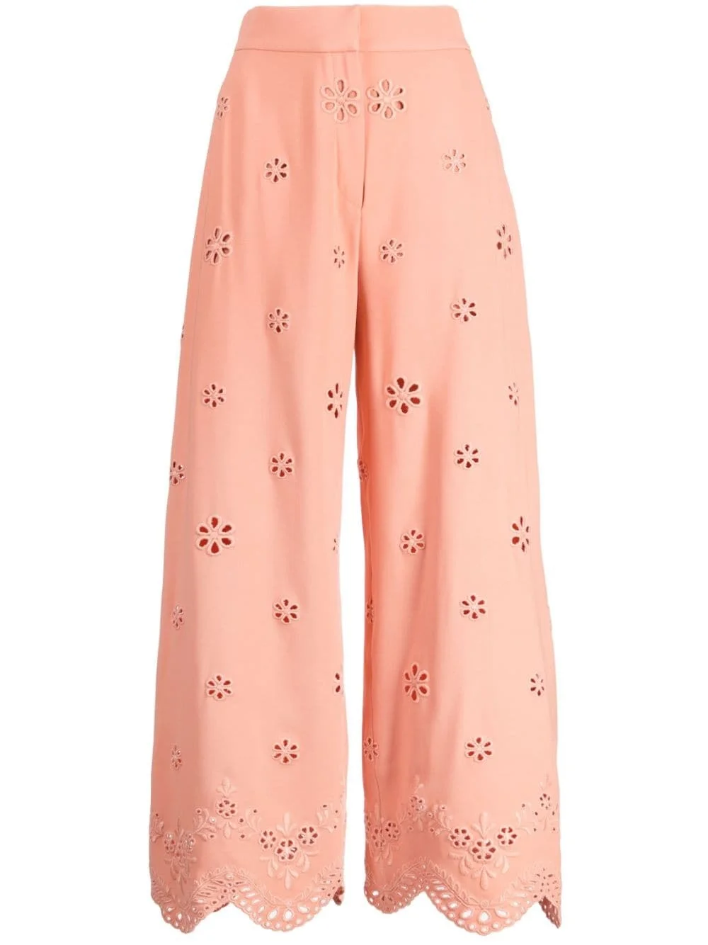 broderie-anglaise cropped trousers - 1