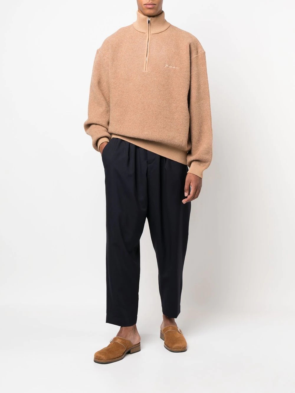 virgin-wool tapered trousers - 2