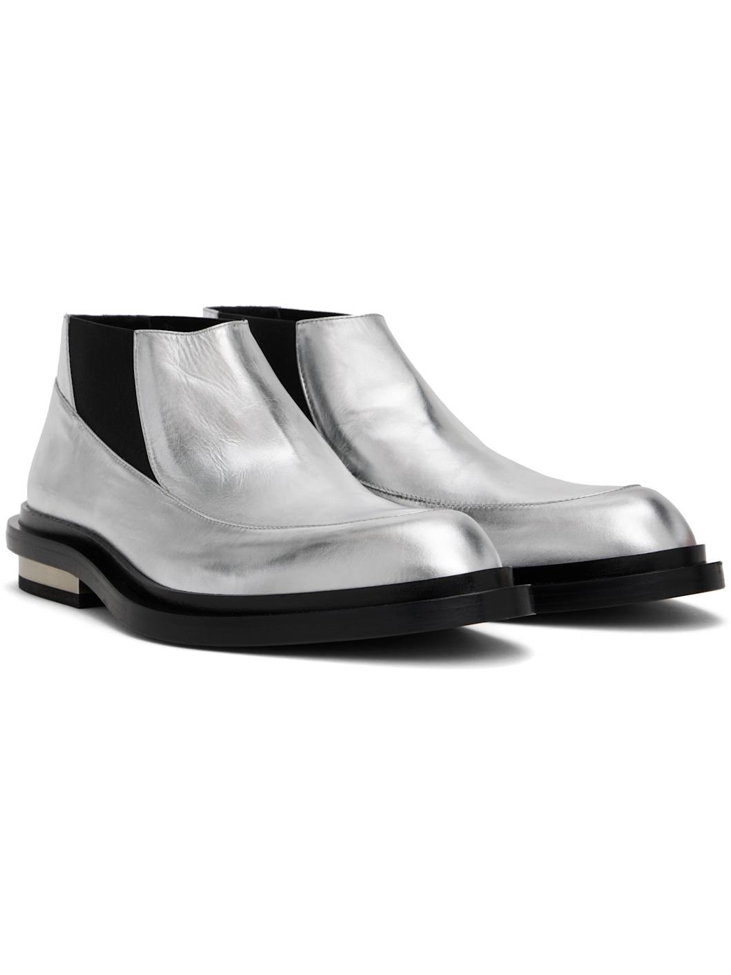 Silver Ankle Chelsea Boots - 4