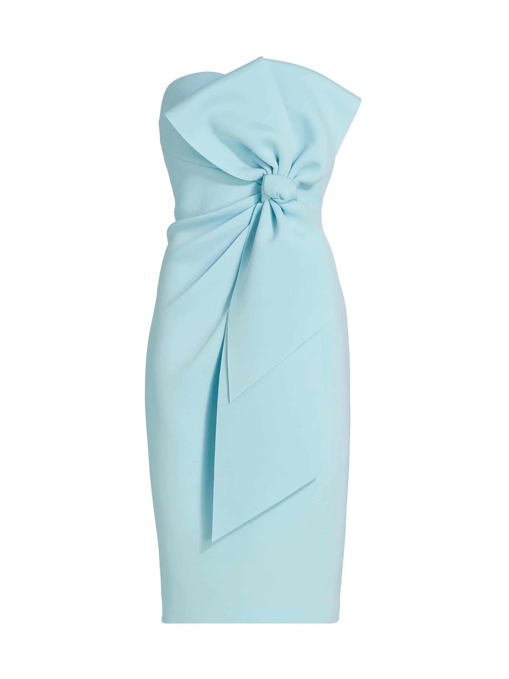 Women's Strapless Bow-Embellished Dress - Azure - 1