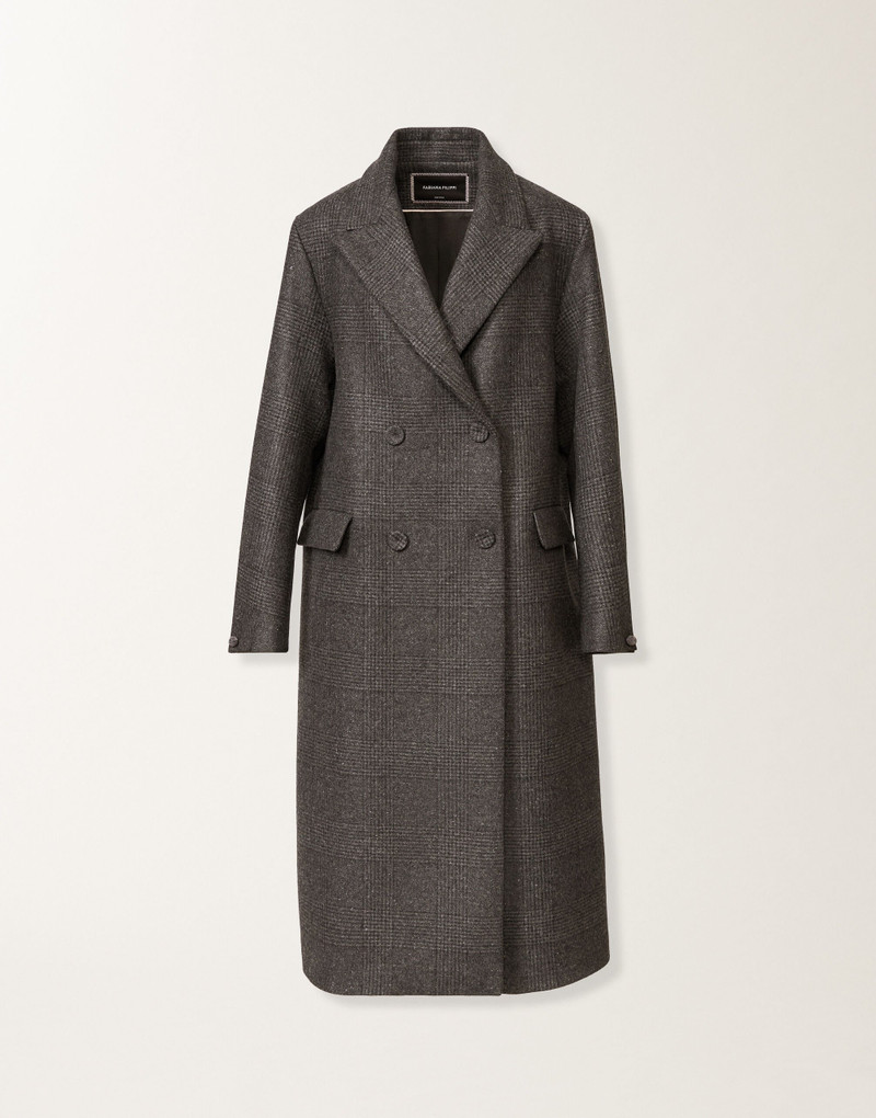 Double-breasted coat in Prince of Wales check 1