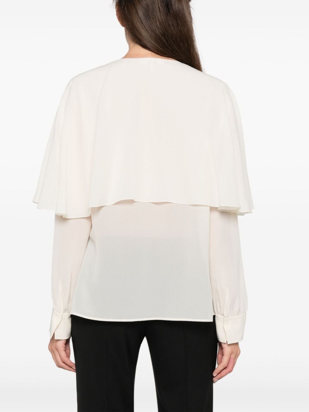 cape-design silk shirt - 4