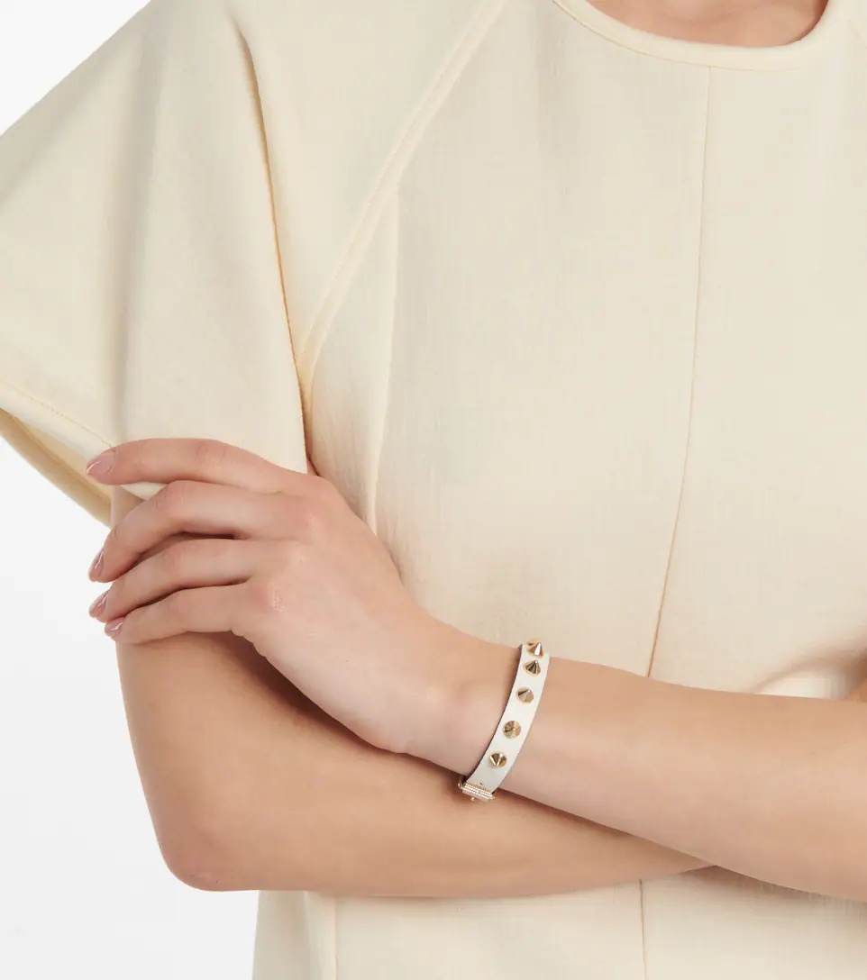 Loubilink embellished leather bracelet - 6