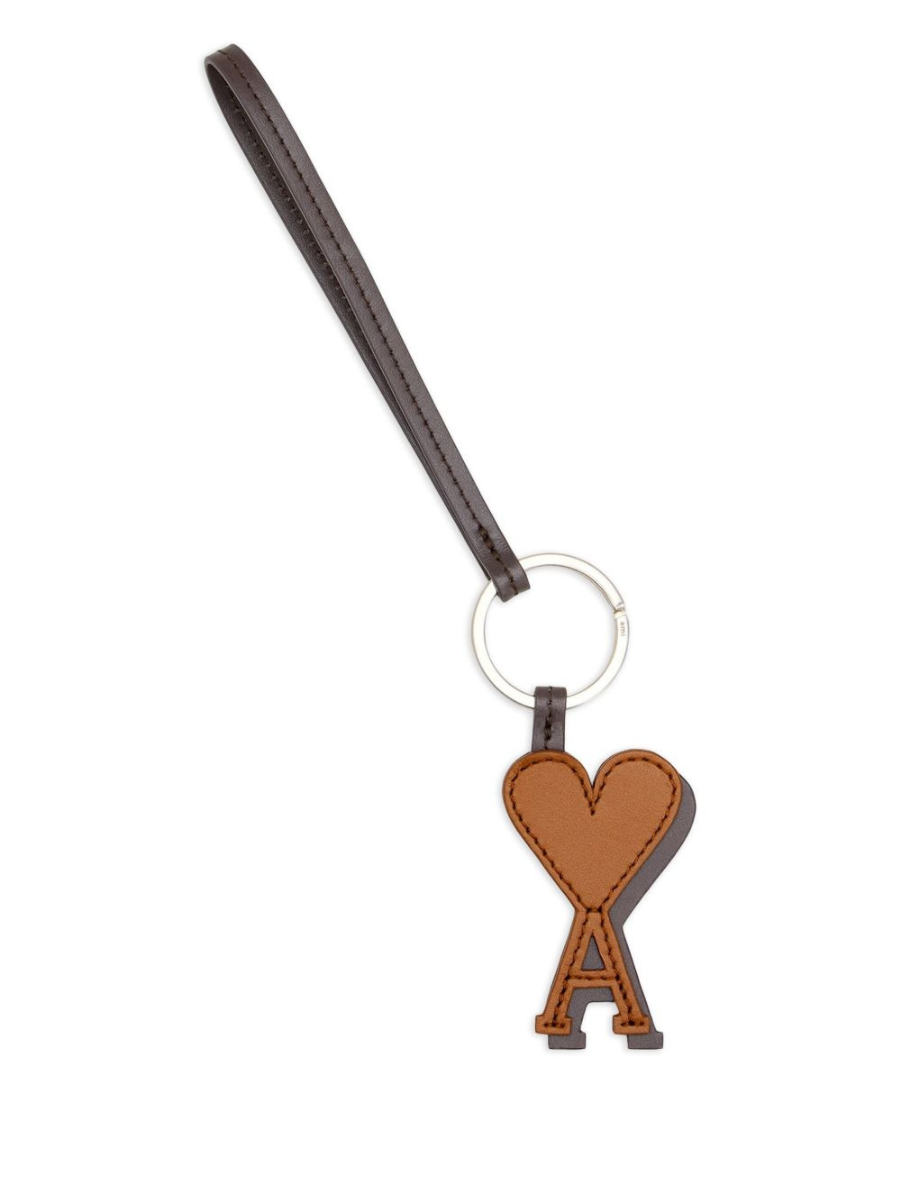 leather heart keyring - 1