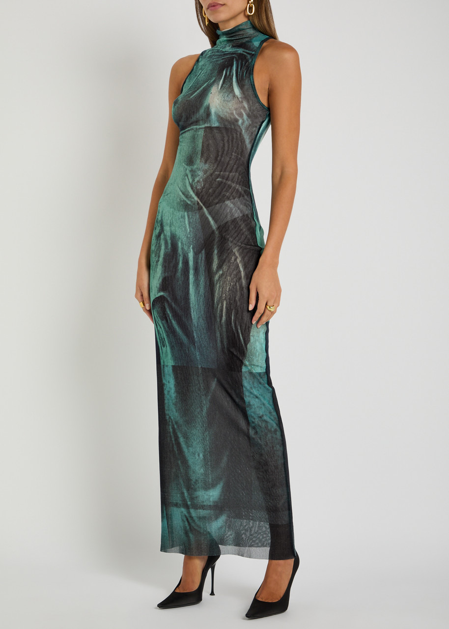 Jean Paul Gaultier Printed Mesh Maxi Dress - 4