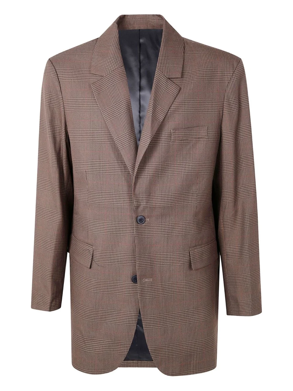 checked wool blazer - 1