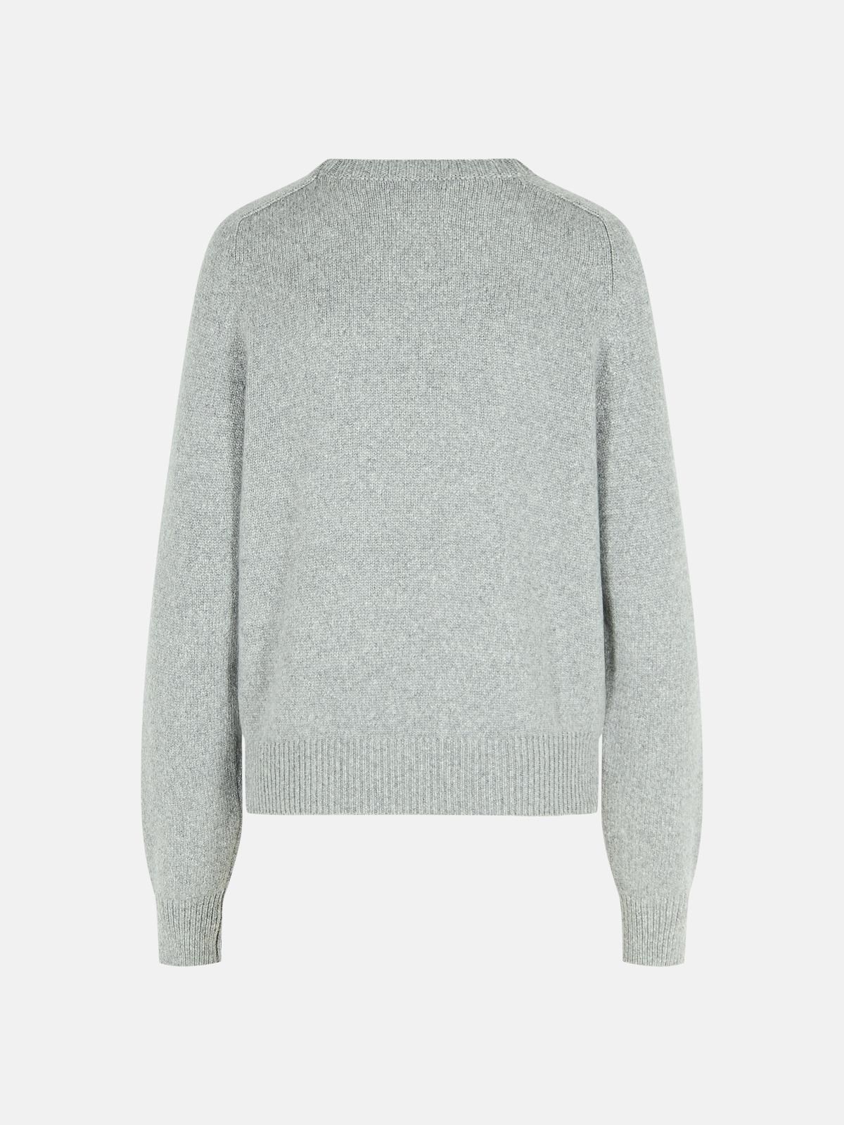'NERA' GREY CASHMERE SWEATER - 3