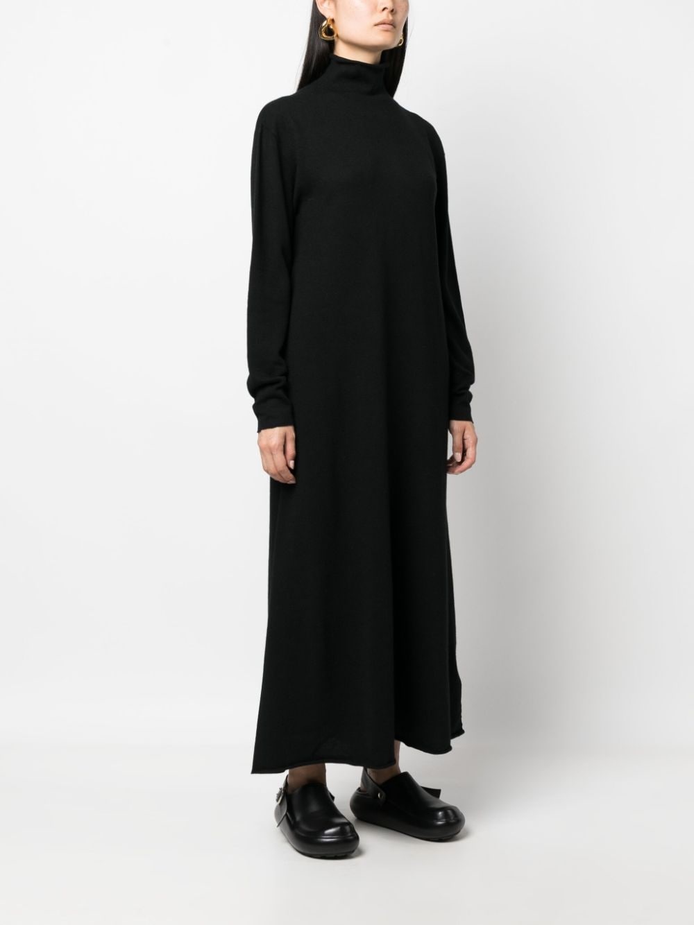 maxi high-neck cashmere dress - 3