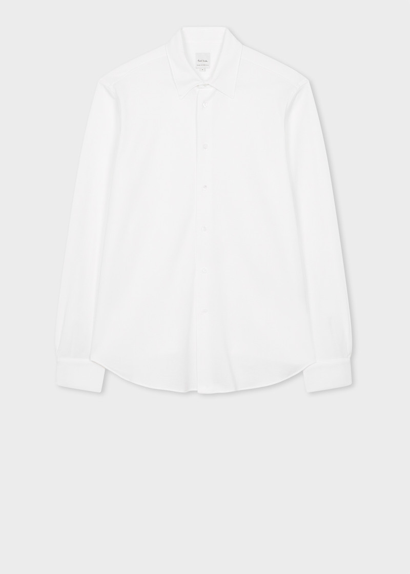 White Cotton Pique Shirt 1