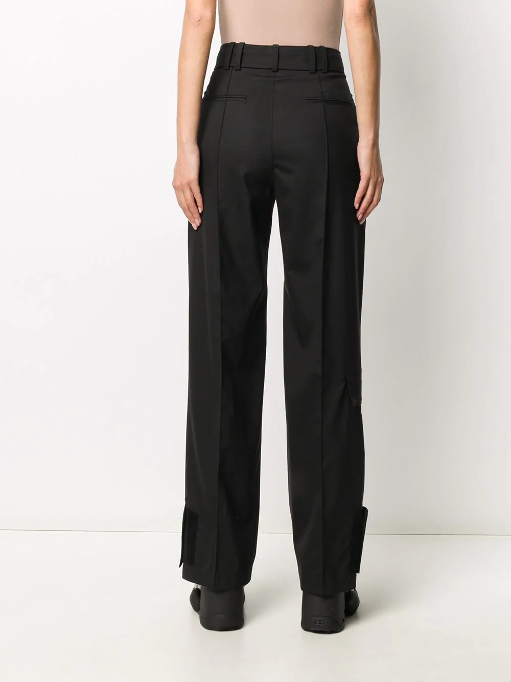 straight leg satin trousers - 4