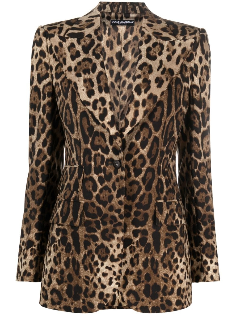 leopard-print single-breasted blazer - 1