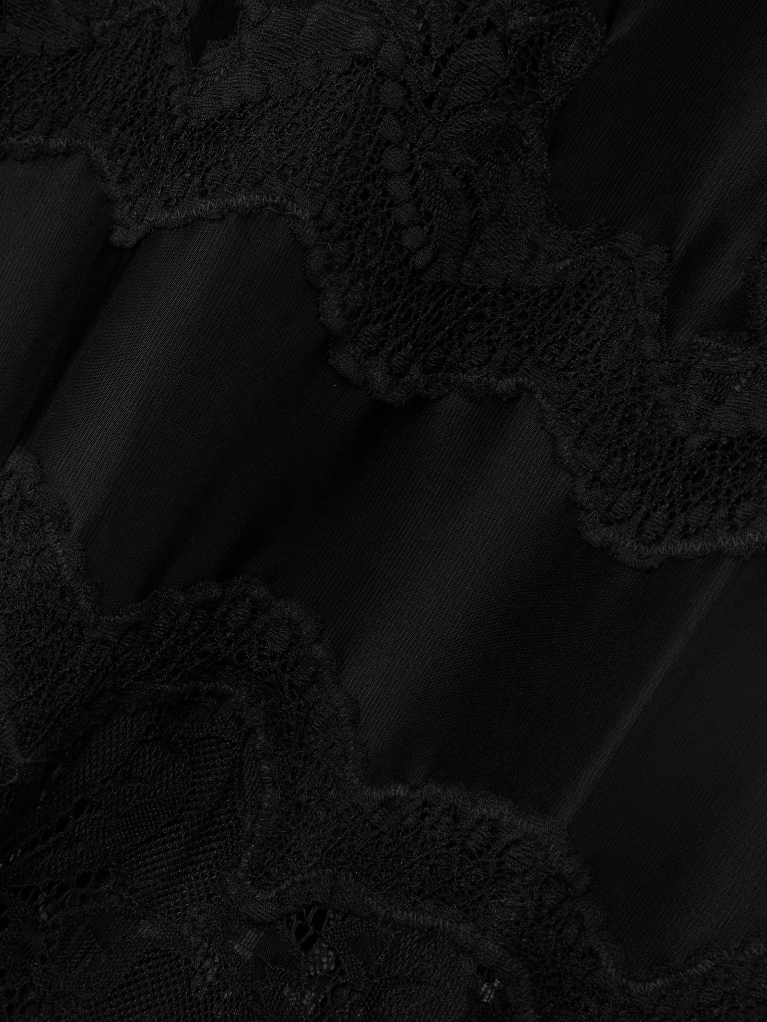 Lace-trimmed silk-satin maxi dress Black - 4