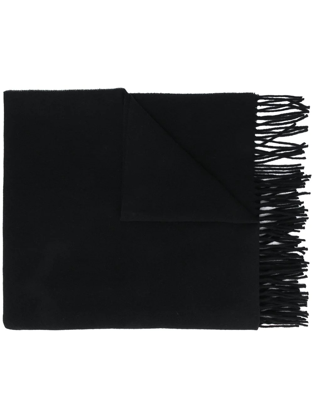 logo-patch fringed winter scarf - 1