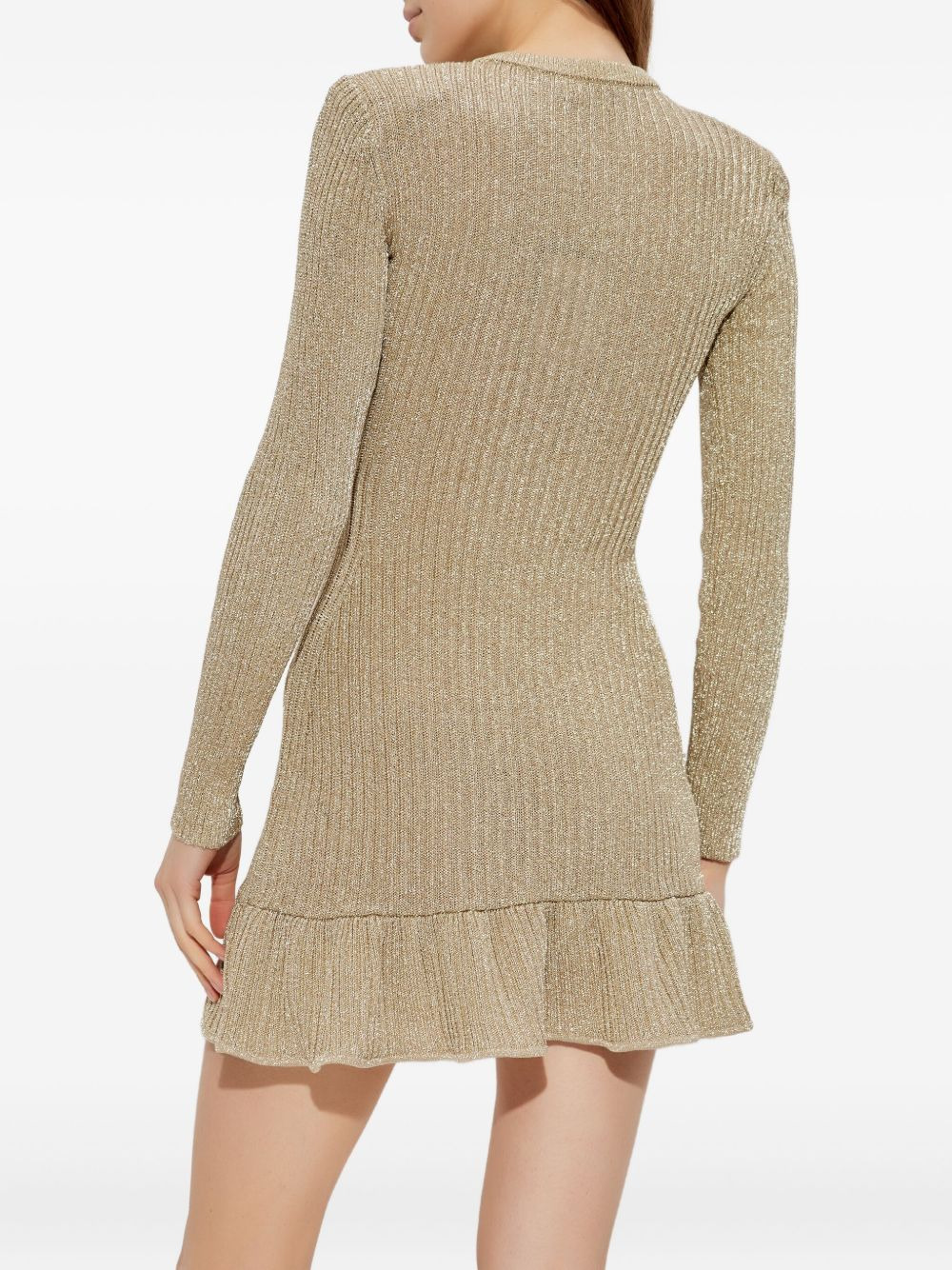 long-sleeve ruffled dress - 4