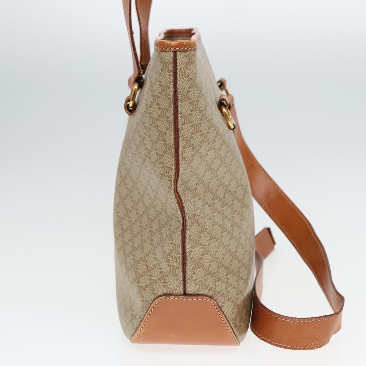 CELINE Macadam Canvas Tote Bag Beige Gold - 4