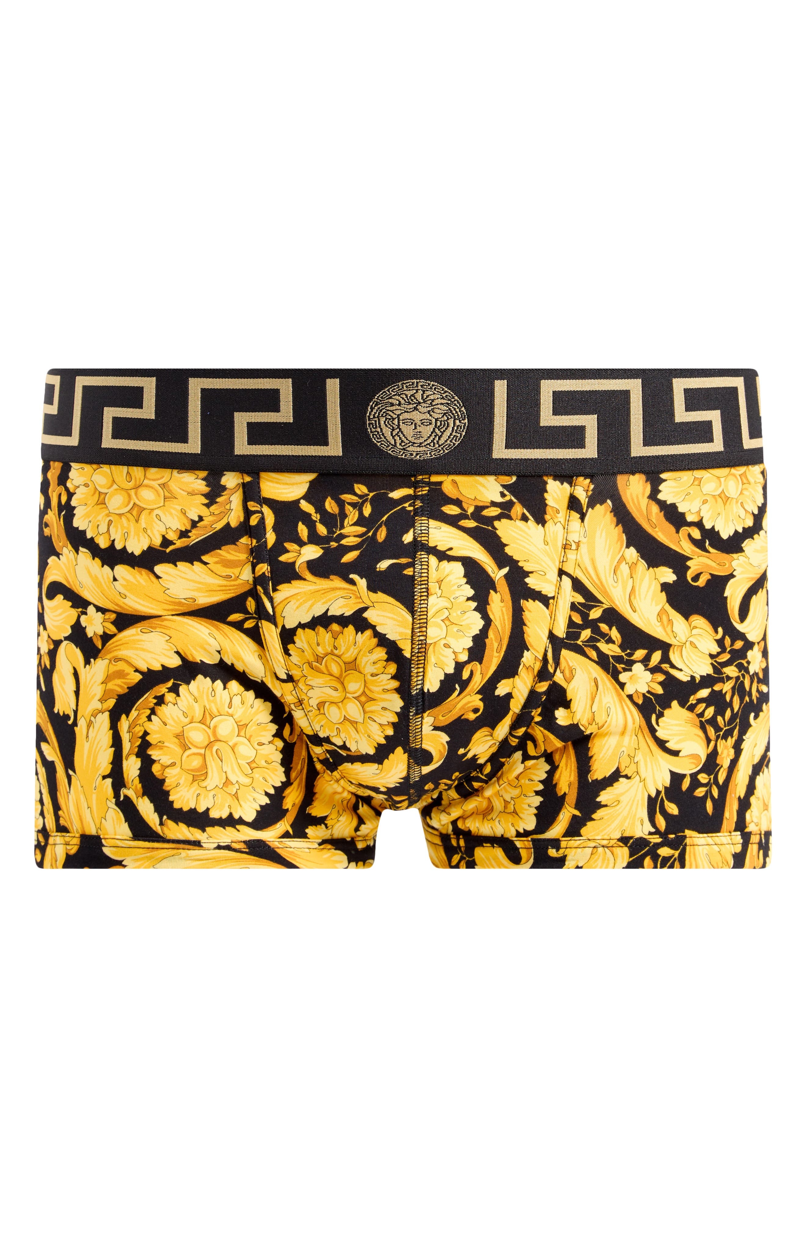 Versace Barocco Stretch Cotton Trunks in Black Print at Nordstrom - 6