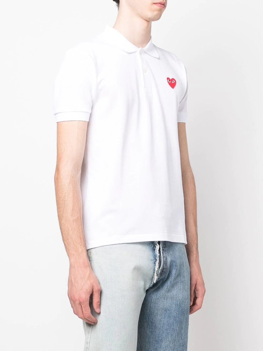 heart-logo cotton polo shirt - 3