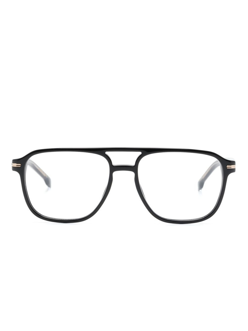1600-EX4 double-bridge square-frame glasses 1