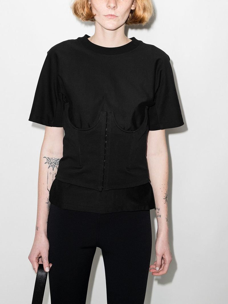 Alaïa jersey-knit corset T-shirt outlook