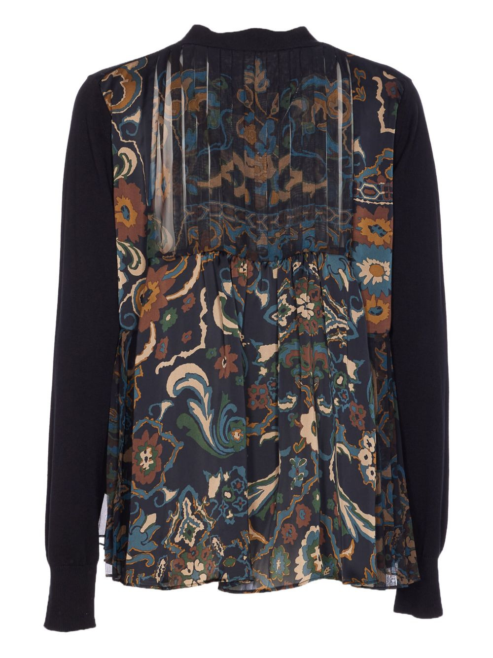 floral-print pleated cardigan - 3