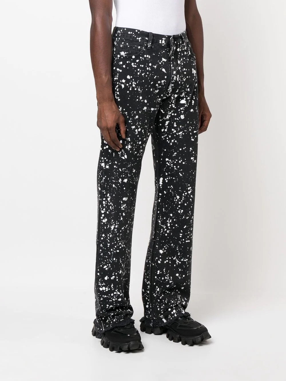 paint splatter print jeans - 3