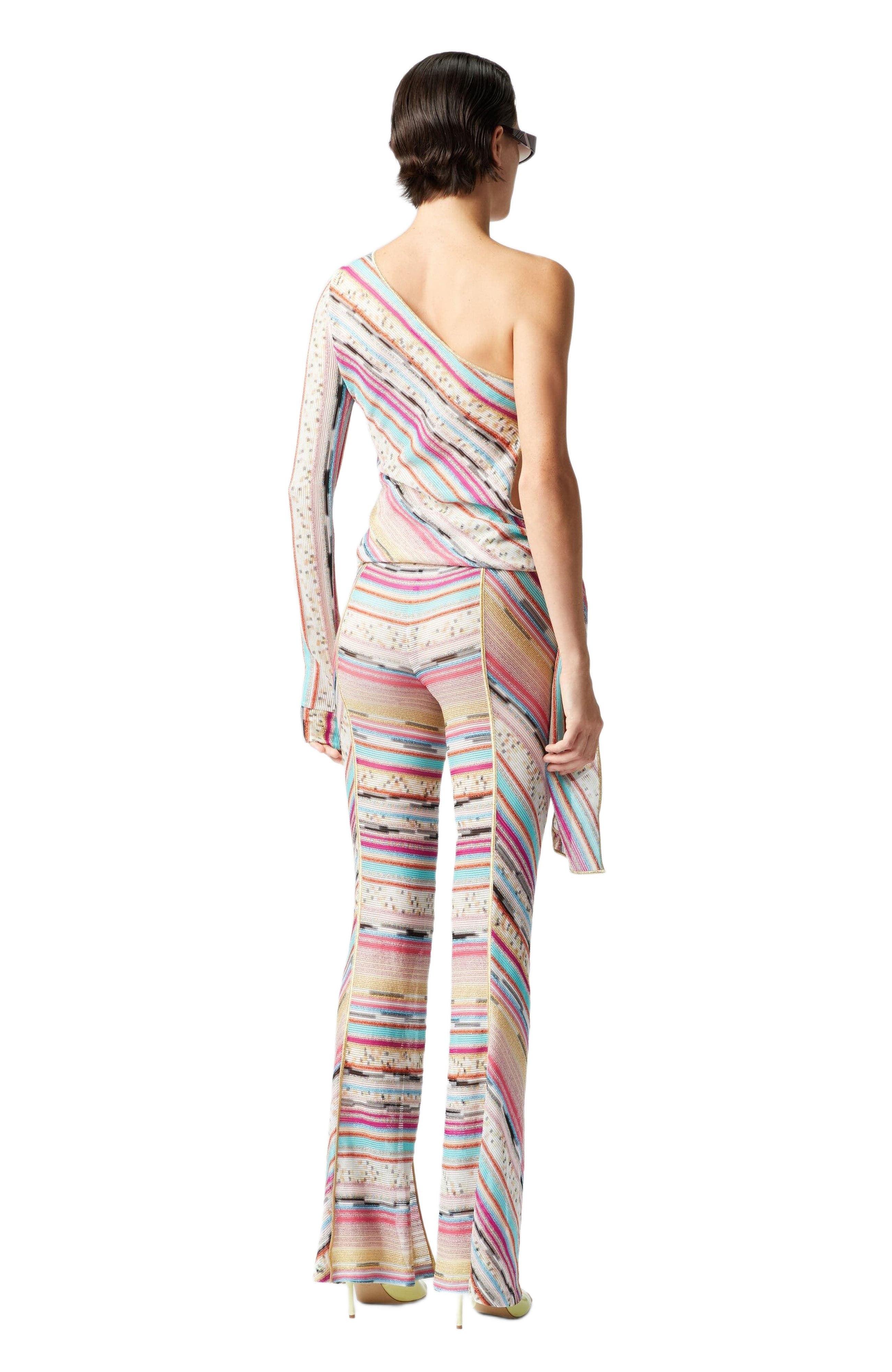 Missoni One-shoulder Sweater Knotted On The Side In Lamé Slub Viscose in Multicoloured at Nordstrom - 3
