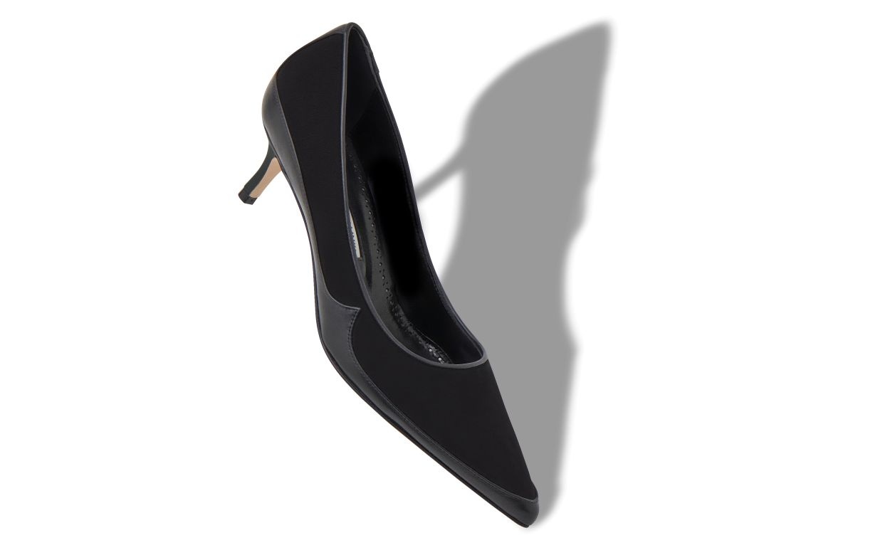 Black Suede Contrast Pumps - 2