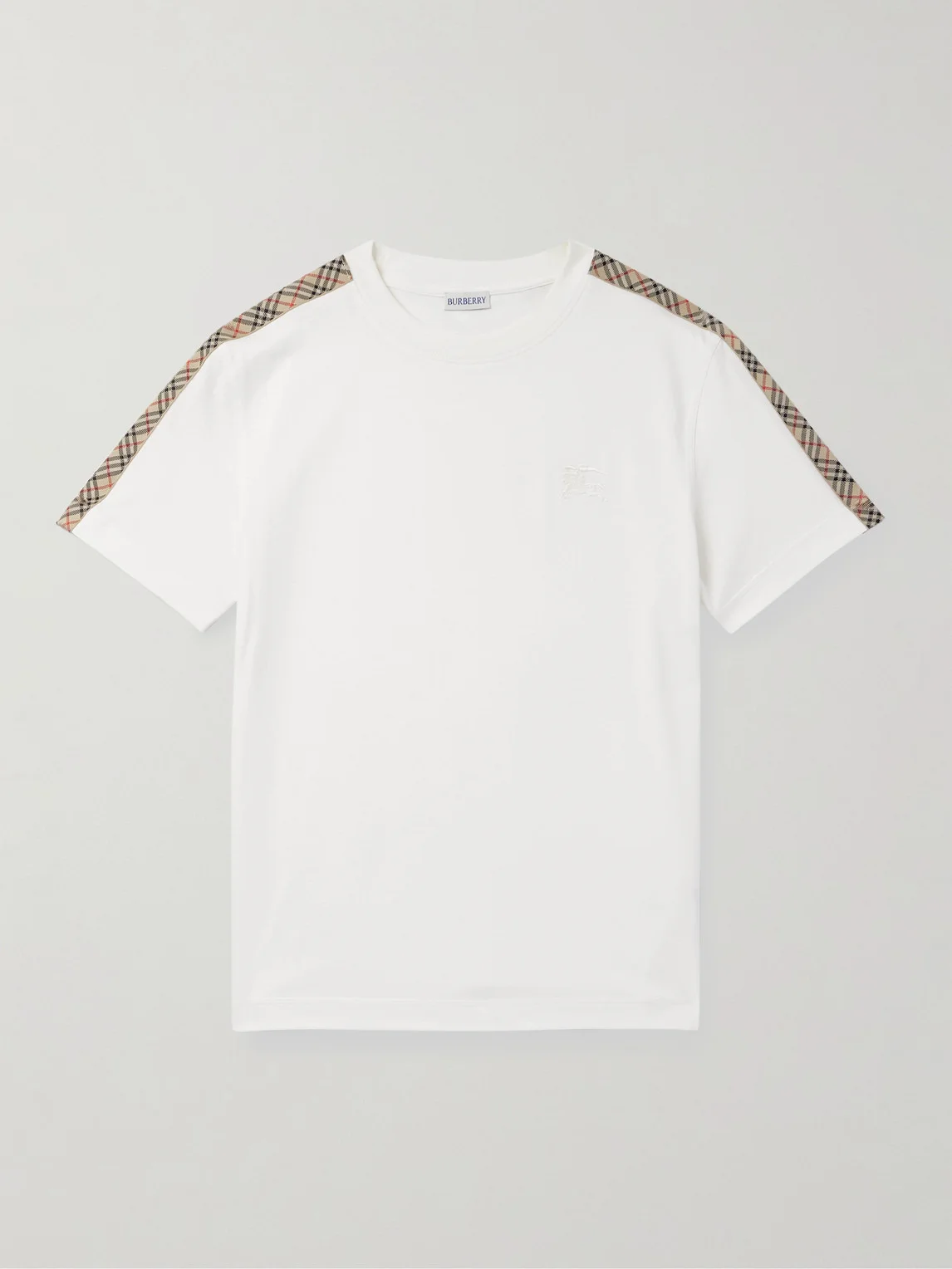 Checked Cotton-Jersey T-Shirt - 1