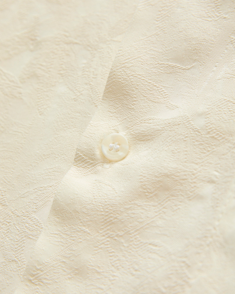"Jungle Jacquard" Aloha Shirt in White 5