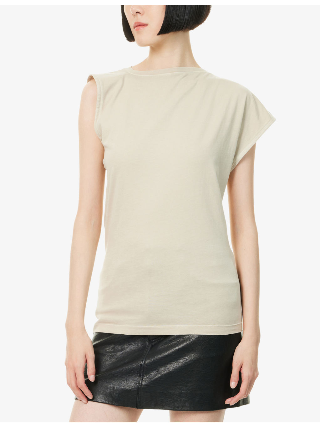 Beth Asymmetric Cotton-Jersey T-Shirt - 3