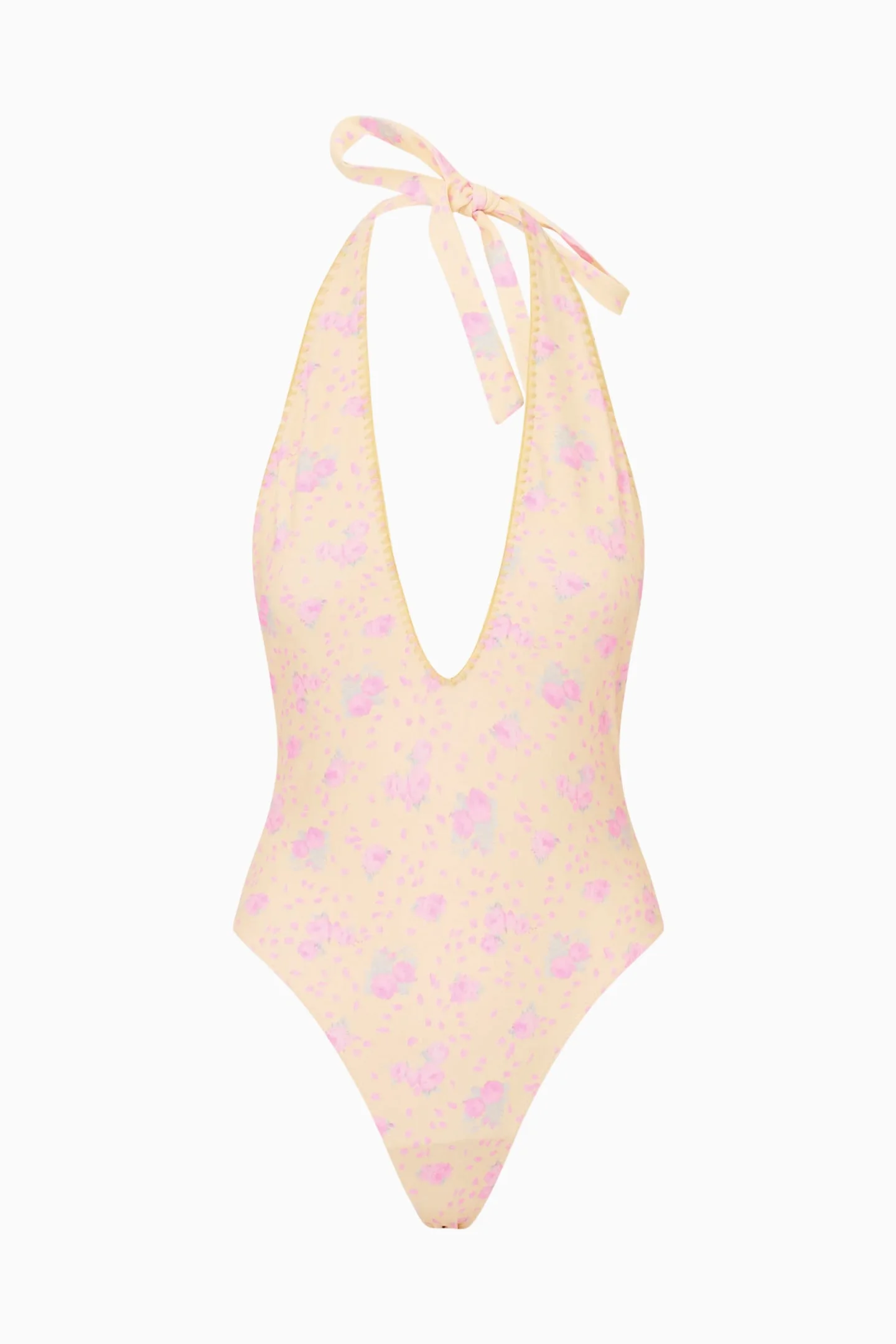 Meegan Floral Halter One-Piece Swimsuit - 1
