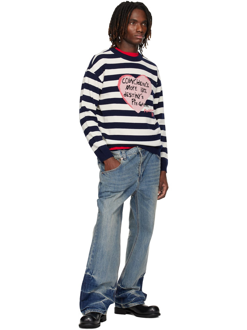 Andersson Bell Navy & White Heart Message Crew-Neck Sweater outlook