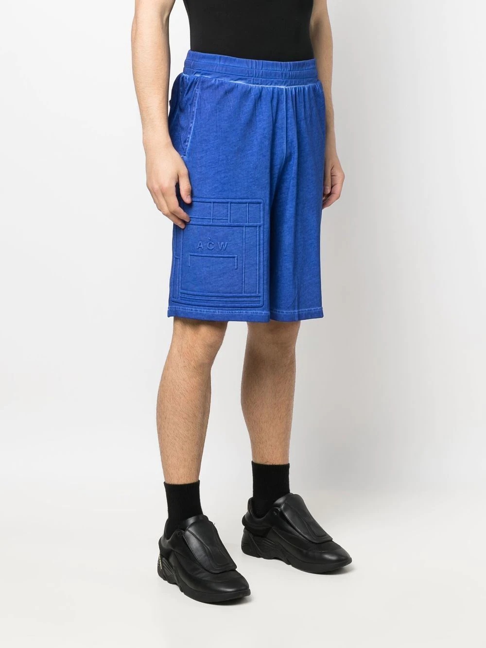 debossed-logo elasticated-waist Bermuda shorts - 3