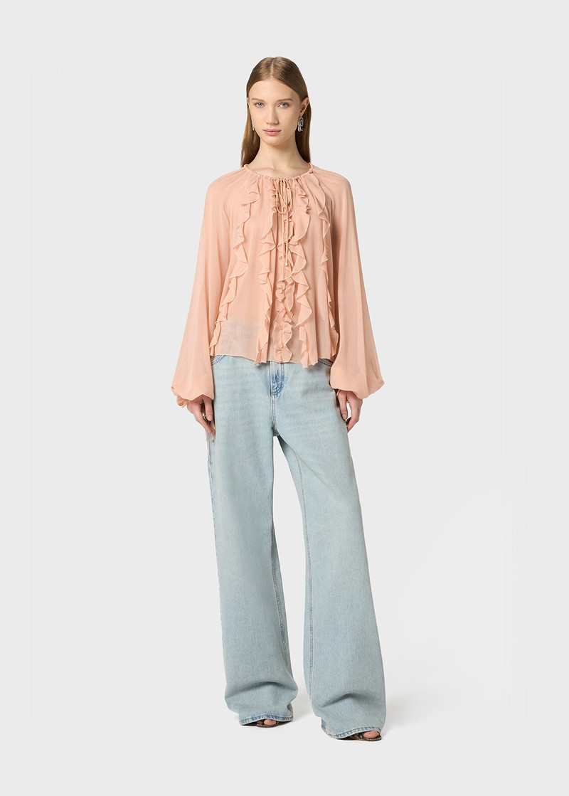 Blumarine GEORGETTE BLOUSE WITH RUFFLES outlook