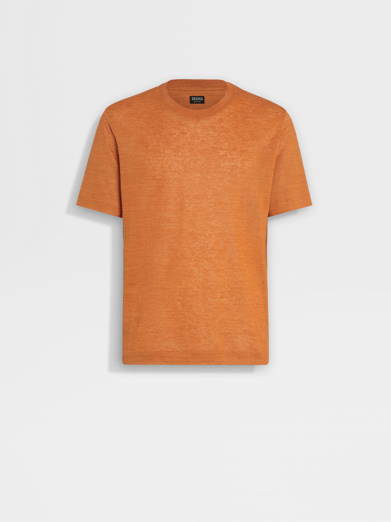 BRIGHT ORANGE LINEN T-SHIRT 1