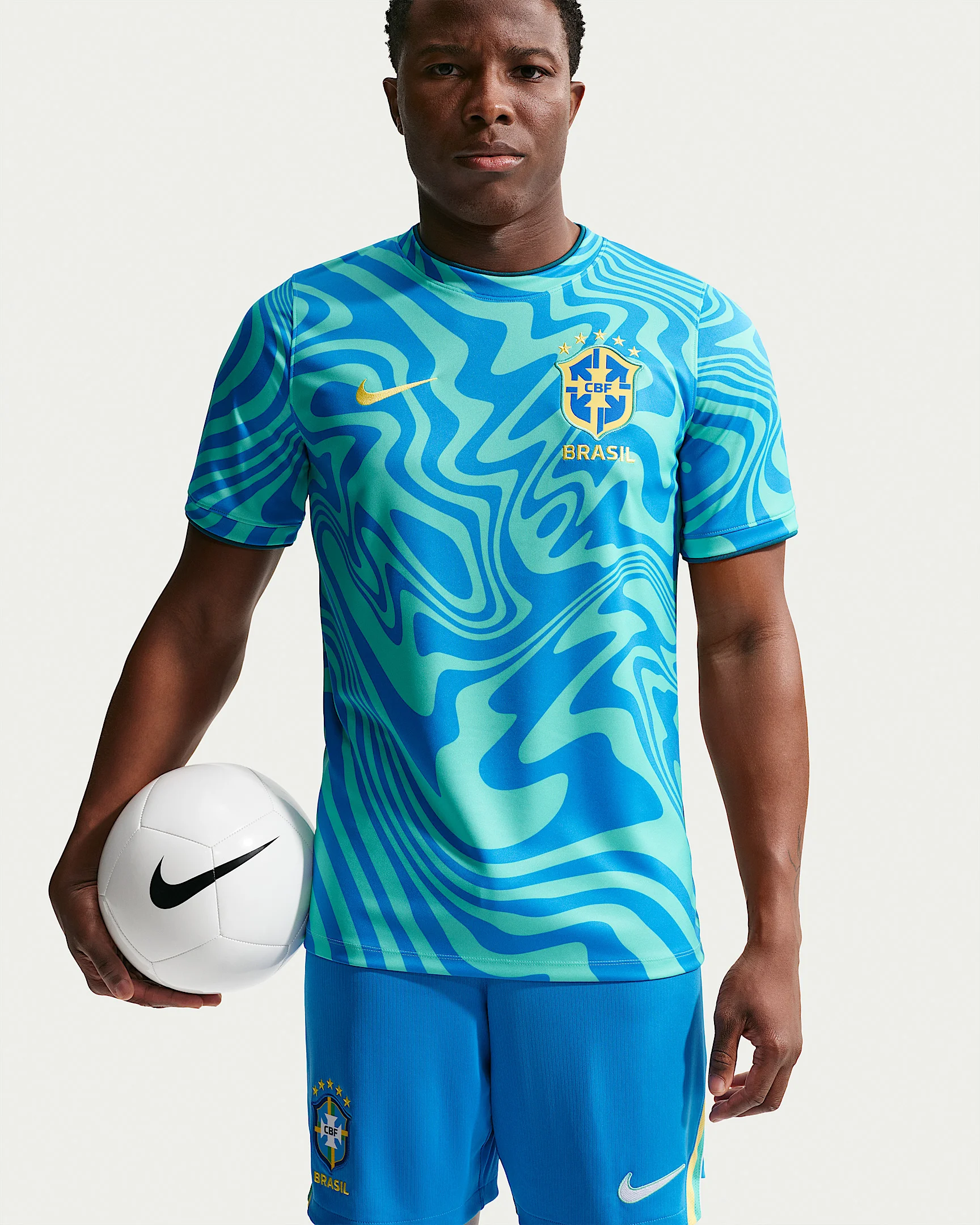 Brazil Academy Pro Men's Nike Dri-FIT Soccer Pre-Match Short-Sleeve Top - 1