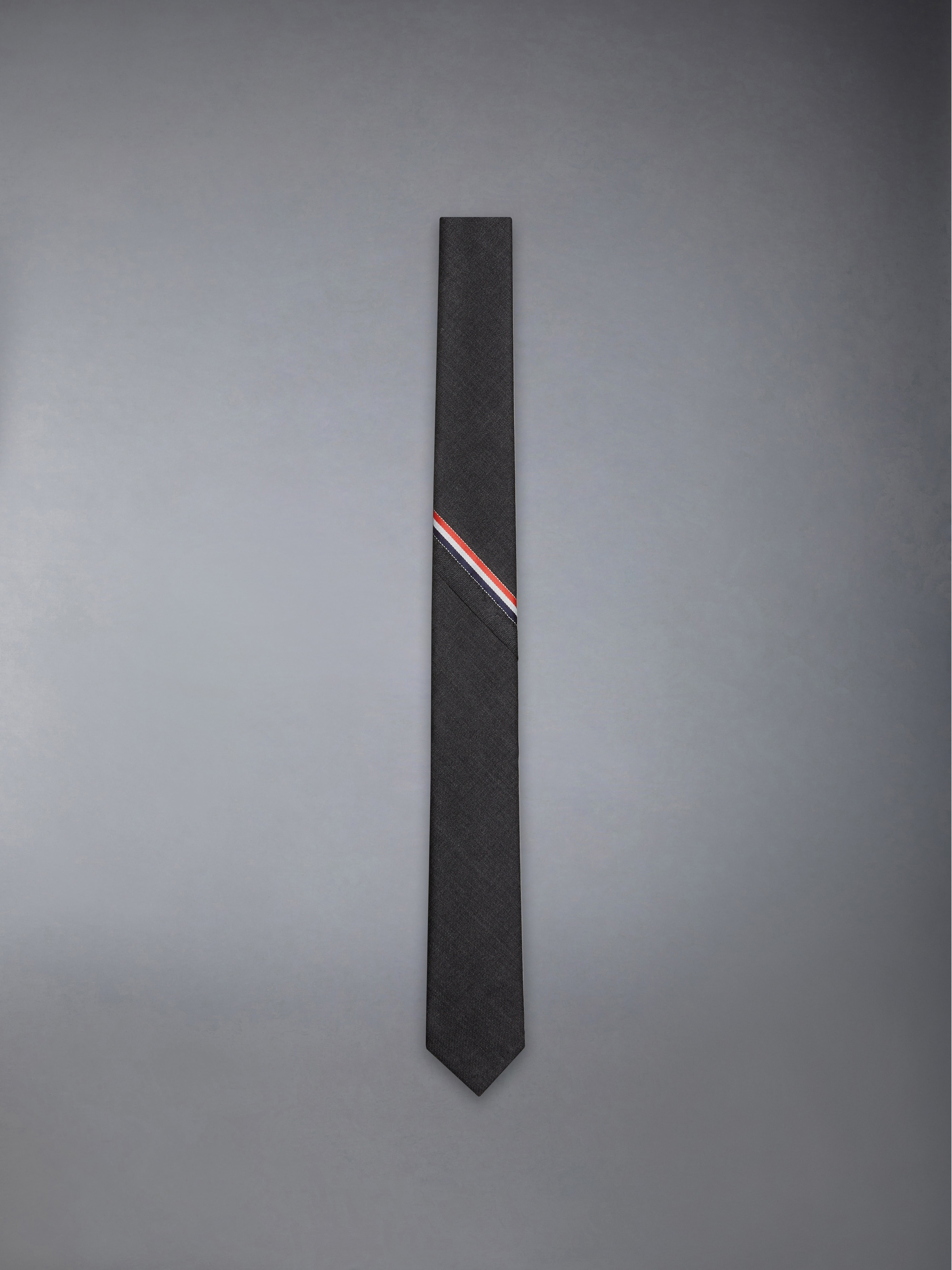 TWILL WOOL STRIPE SELVEDGE TIE - 1
