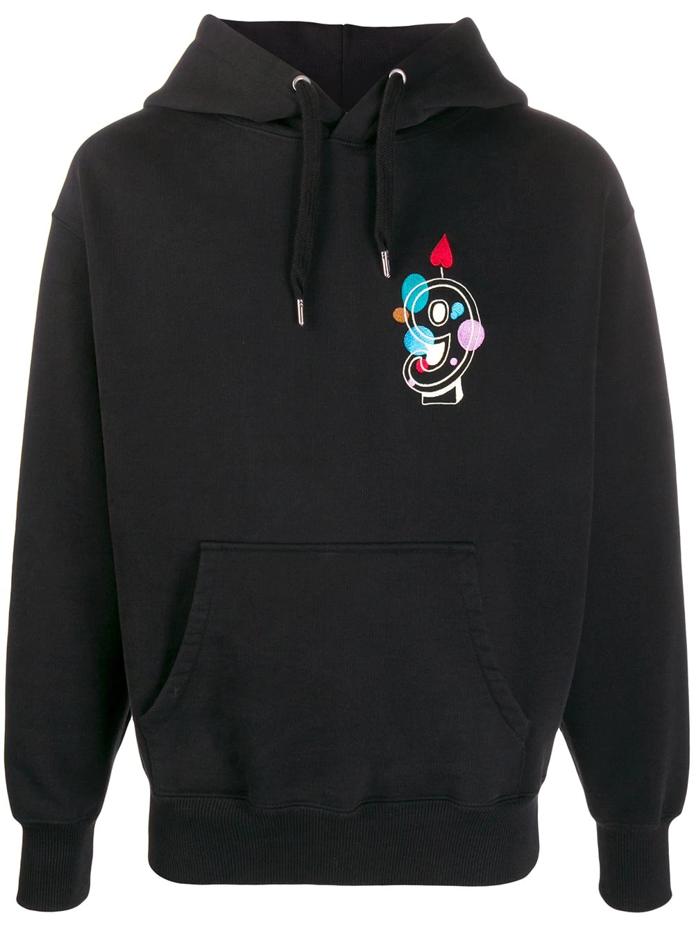 embroidered patch hoodie - 1