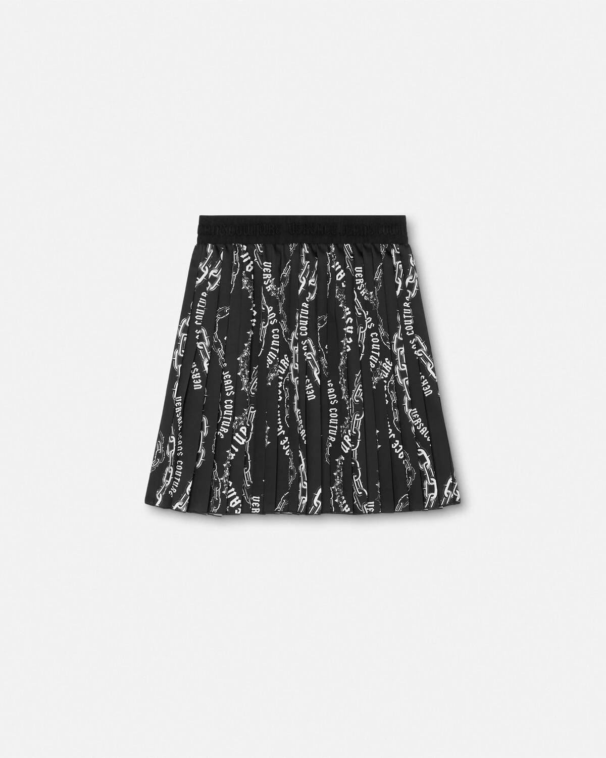 Chain Couture Pleated Mini Skirt - 1