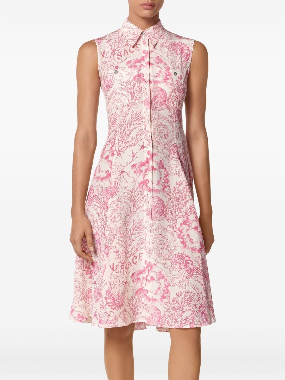 Underwater Barocco midi shirt dress - 4