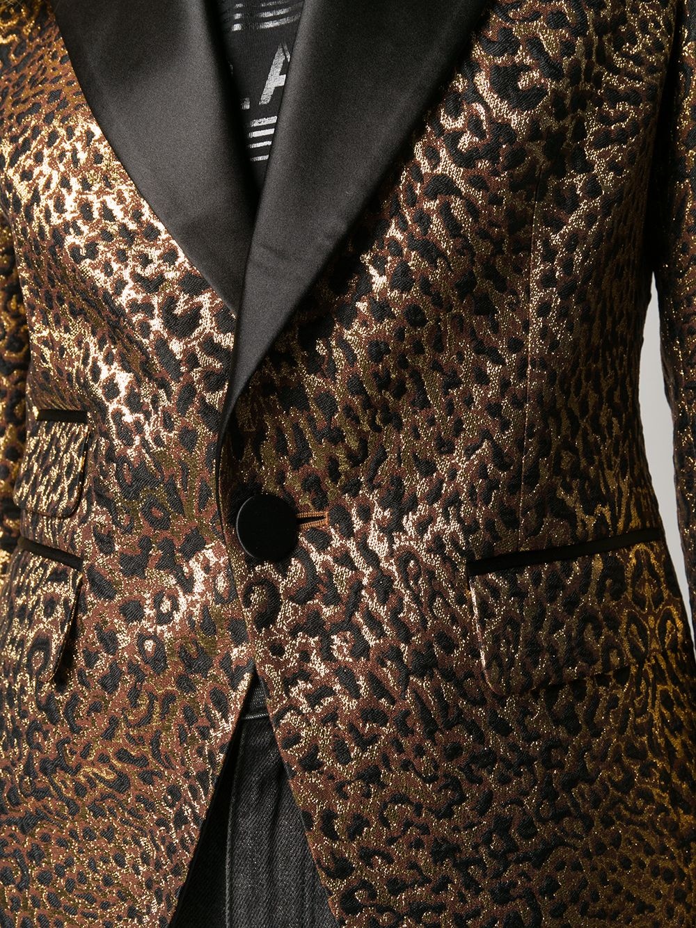 leopard brocade smoking jacket - 5