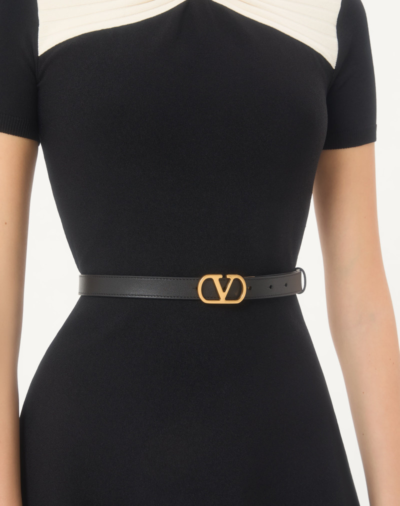 Valentino VLOGO SIGNATURE REVERSIBLE SHINY CALFSKIN BELT - 20MM / 1.2 IN. outlook
