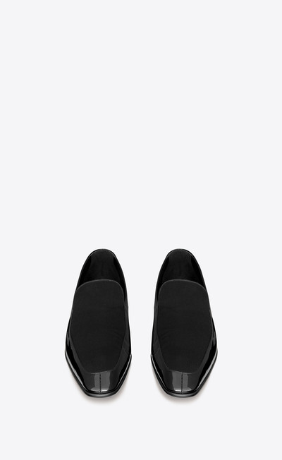 SAINT LAURENT gabriel loafers in patent leather and silk satin outlook