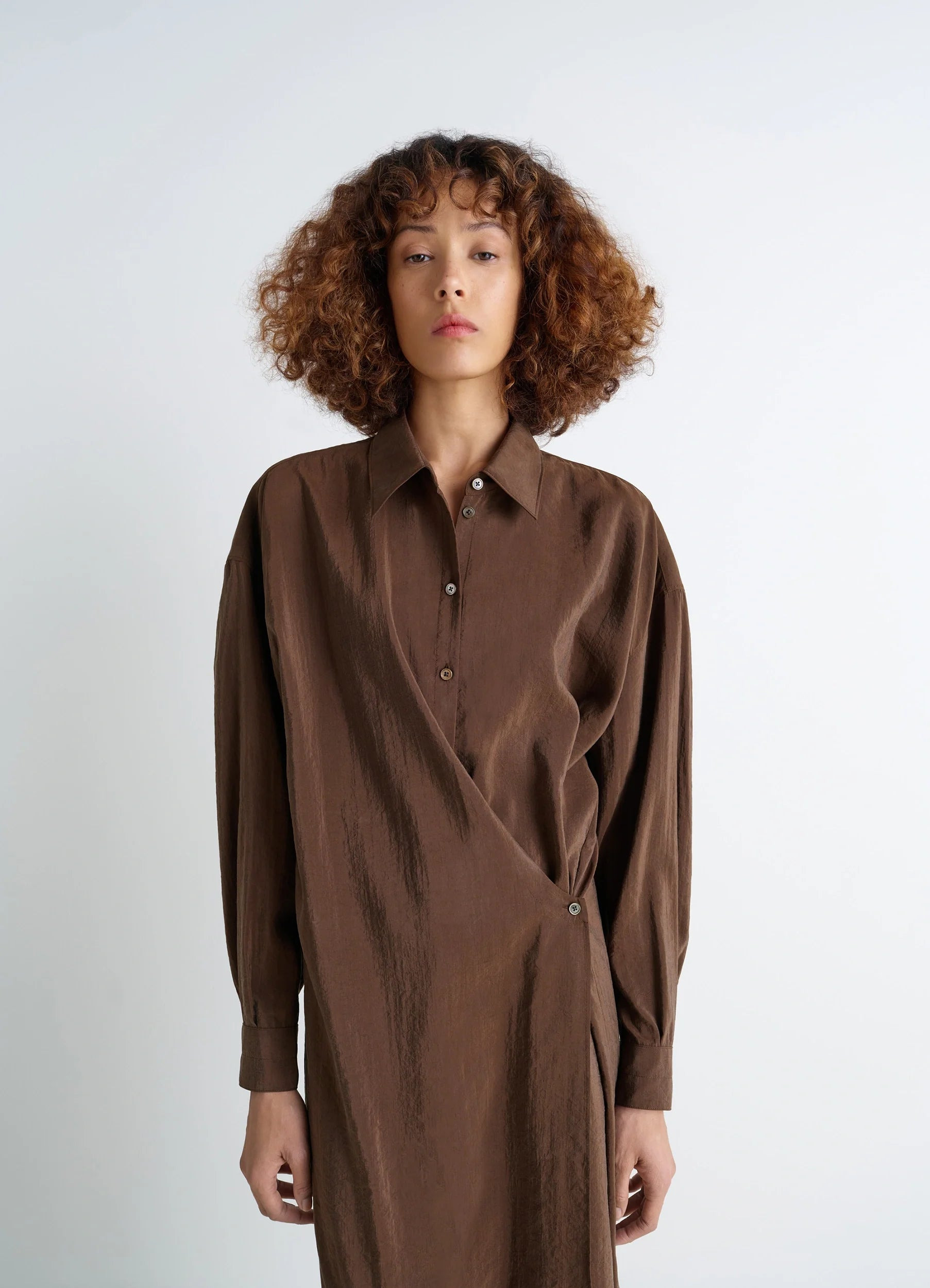 STRAIGHT COLLAR TWISTED DRESS - 3